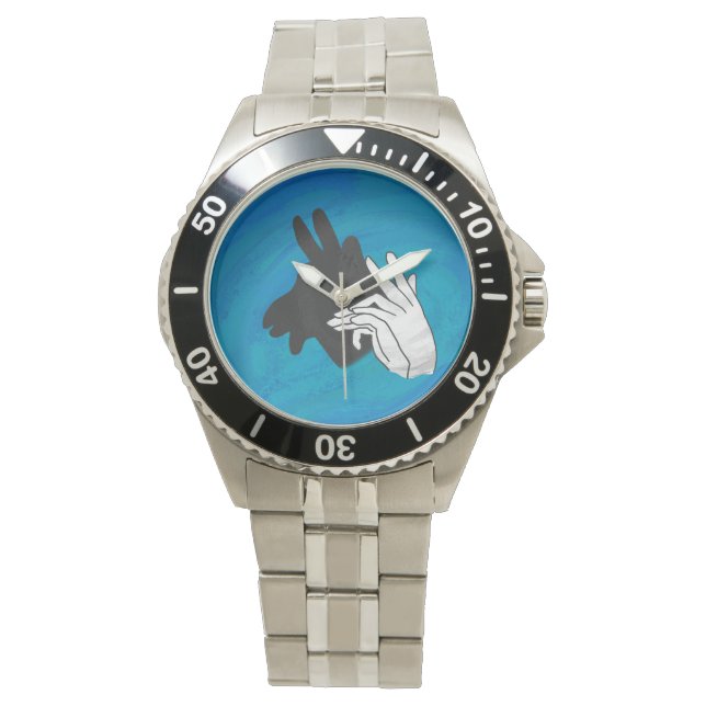 Montre Silhouette main Billy Chèvre bleu (devant)