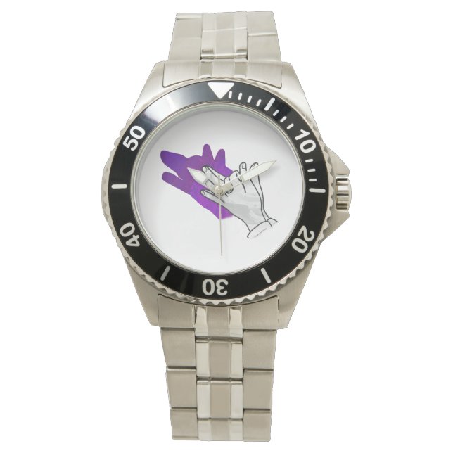 Montre Silhouette main Wolf pourpre (devant)