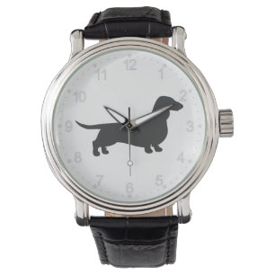 Montre Silhouette noire de dachshund