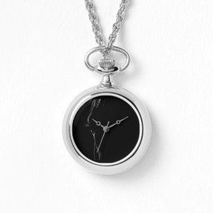 Montre Silhouette noire et blanche de cheval