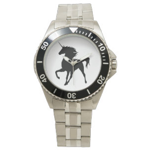Montre Silhouette Unicorne Noire