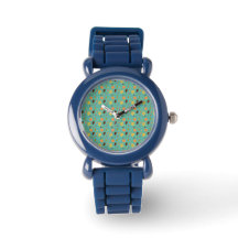 Montre Silicone à feuille bleu clair