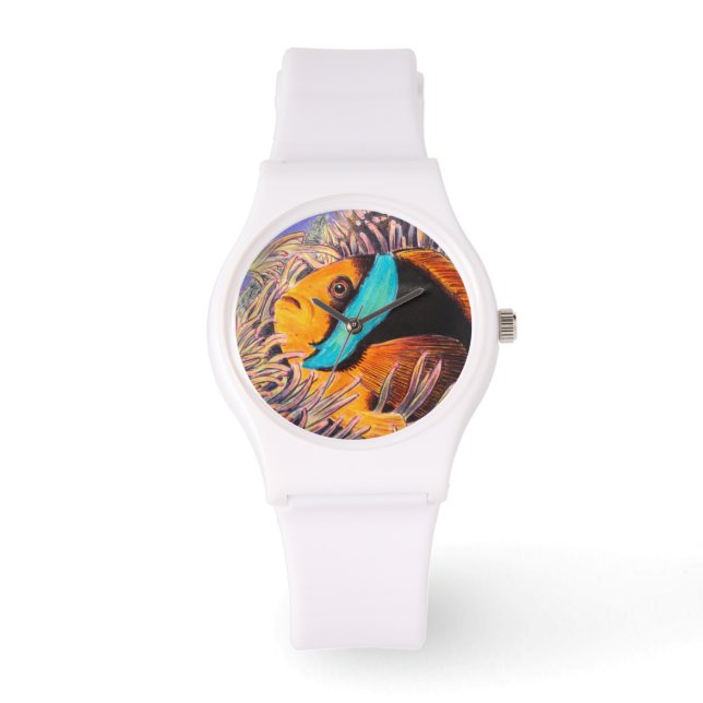 Montre Silicone féminine de poisson d'anémone (Recto)