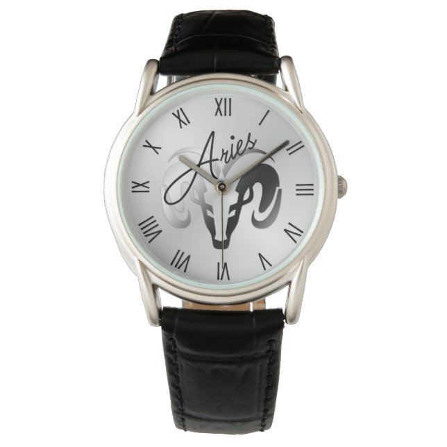 Montre Silver Aries le bélier Zodiac (devant)