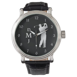 Montre Silver Silhouette Golfer Monogramme