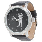 Silver Silhouette Golfer Monogramme