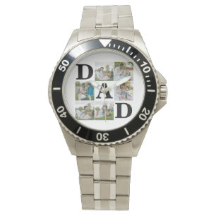 Montre Simple Fête des pères moderne papa 6 famille photo