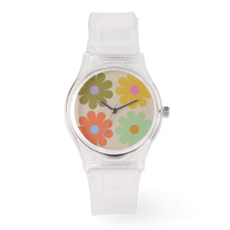 Montre Simple Pastel Vintage Flower Pattern