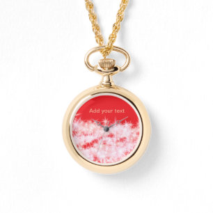 Montre Simple rouge rose brillant étoiles ajouter votre t