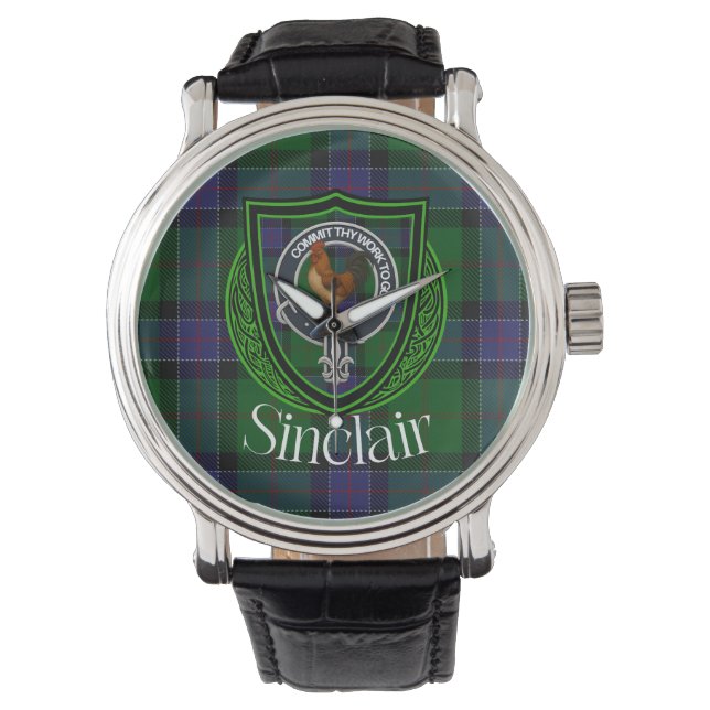 Montre Sinclair Scottish Clan Tartan & Crest (devant)