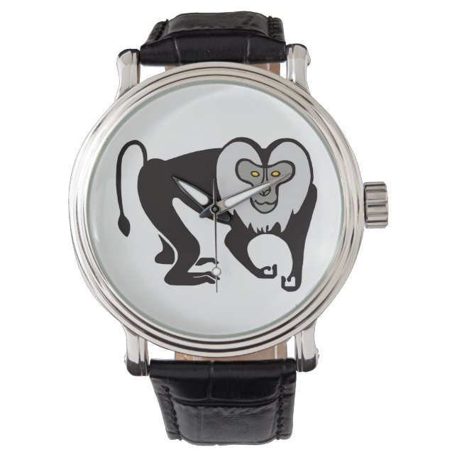 Montre Singe - Masque à queue de lion - Animal en voie de (devant)