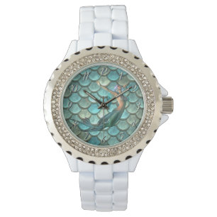 Montre Sirène Sur Les Échelles De Queue De Sirène