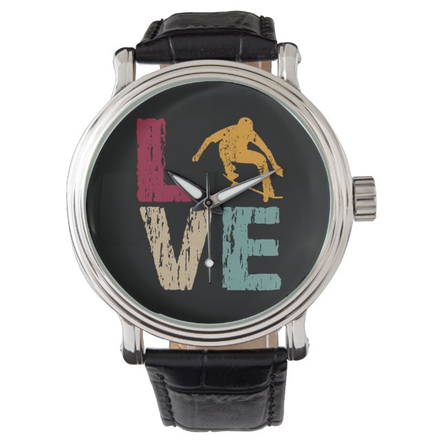 Montre Skateboard Skater Love Retro Vintage Grunge Style (devant)