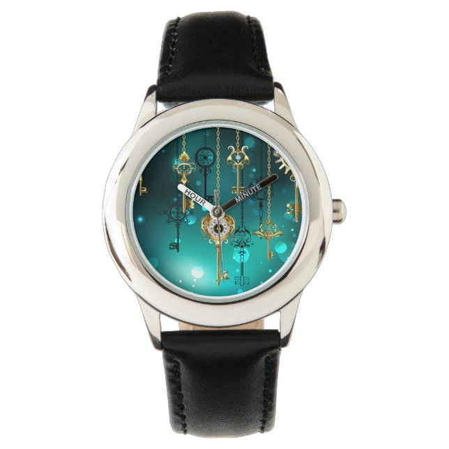 Montre Skeleton Keys on Green Background (devant)