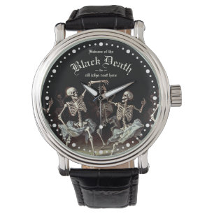 Montre Skeletons de danse de la mort noire Halloween