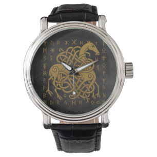 Montre Sleipnir, Cheval doré nordique avec symbole de run