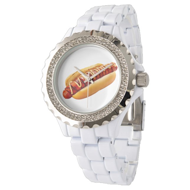 Montre SlipperyJoe's hot dog niché doucement pain jaune v (Incliné)