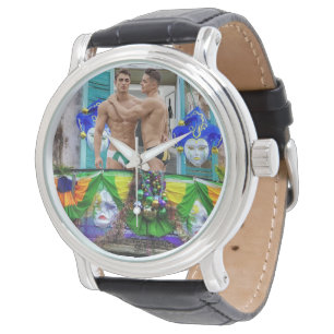 Montre SlipperyJoe's Mardi Gras masques perles décoration