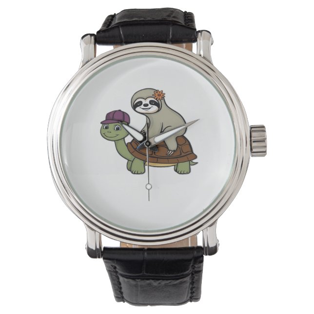 Montre Sloth chevauchant une tortue T-Shirt classique (devant)