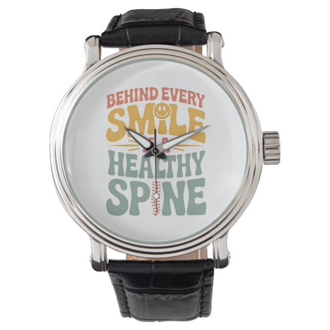 Montre Smile Healthy Spine Chiropractor Conception de dev (devant)