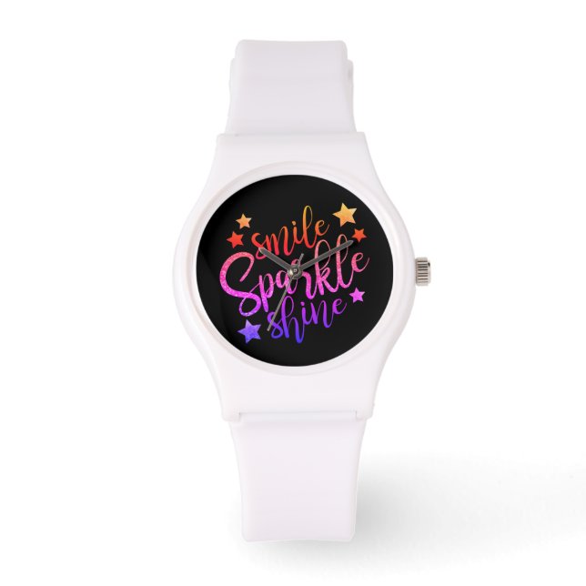 Montre Smile Sparkle Shine Black Citation multicolore (Recto)