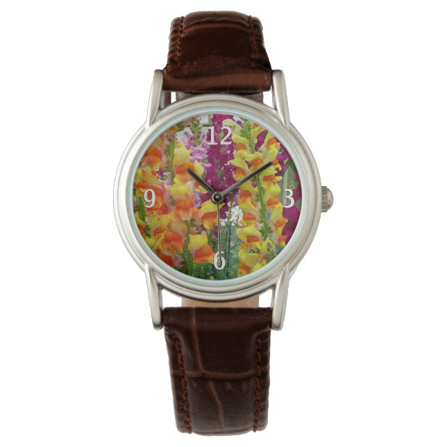 Montre Snapdragons colorés floraux (devant)