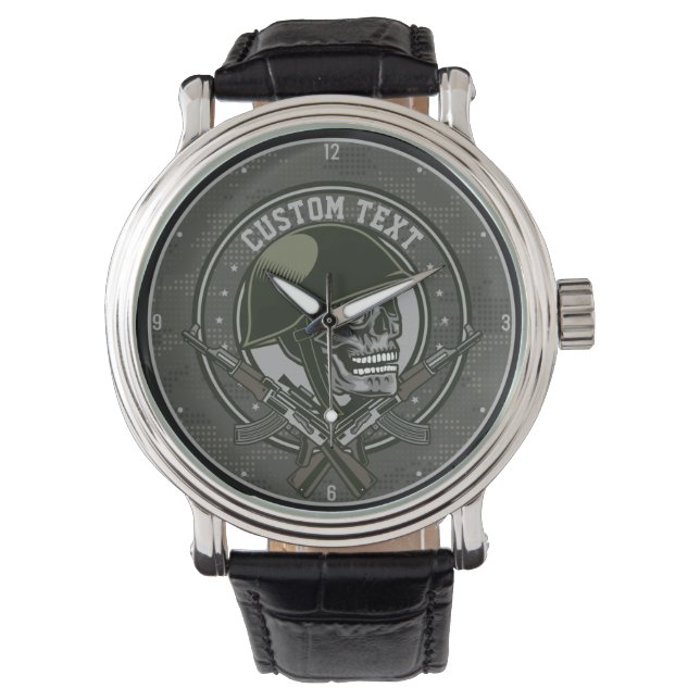 Montre Soldat de Camo militaire personnalisé : crâne et a (devant)