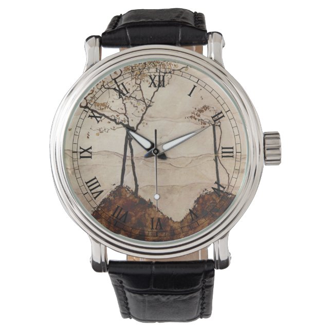 Montre Soleil d'automne et arbres par Egon Schiele, Art V (devant)