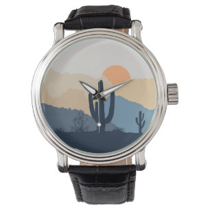 Montre Soleil désert bleu et beige