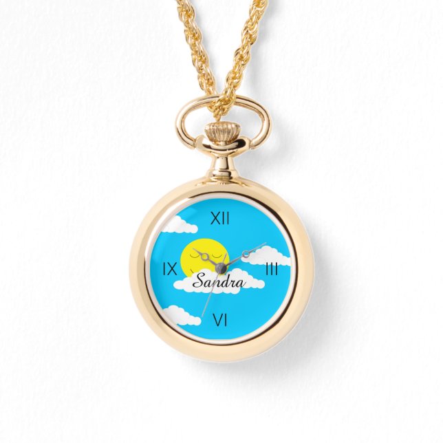 Montre Soleil souriant avec nuages de Puffy (Recto)