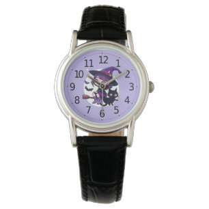 Montre Sorcière mignonne avec une chambre Chat Noir Chat 