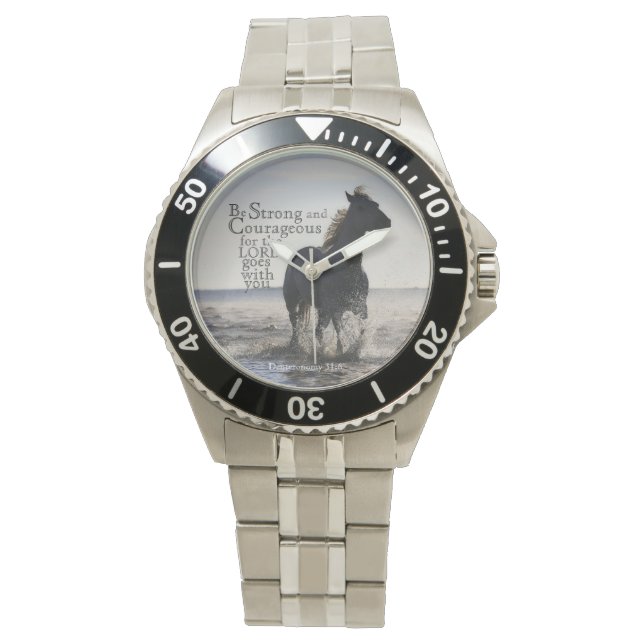Montre Soyez forte et courageuse Bible Verse Deut 31 Hors (devant)