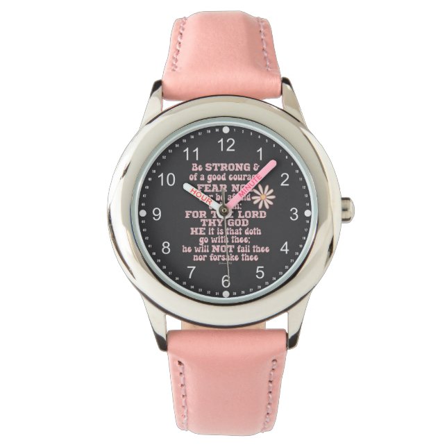 Montre Soyez forts et courageux KJV Bible Verset (devant)