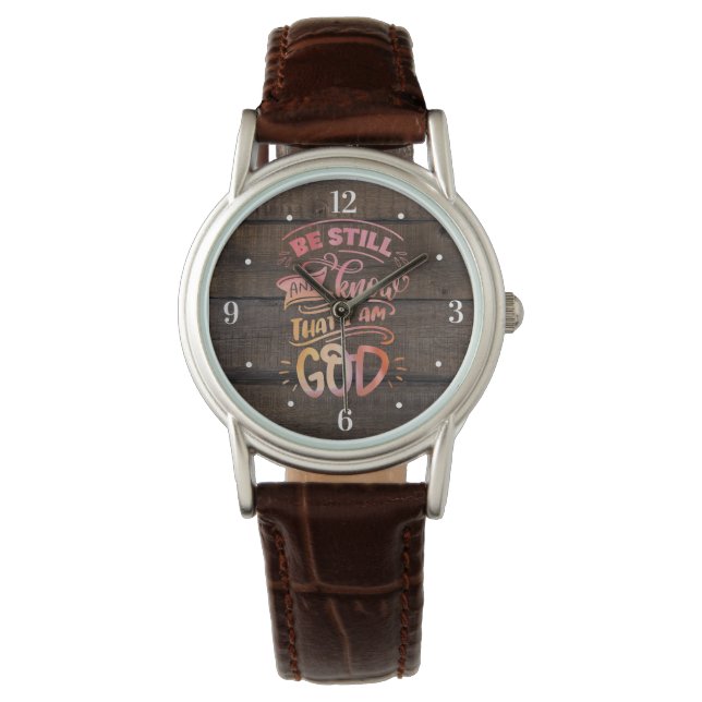 Montre Soyez toujours et sachez que je suis Dieu Bible ch (devant)