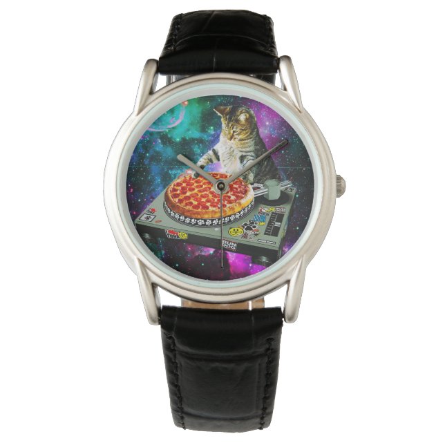 Montre Space dj chat pizza (devant)