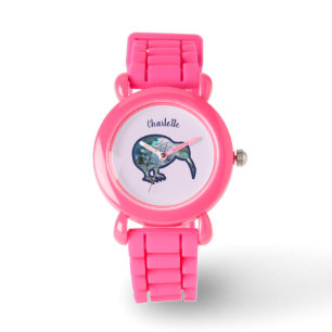 Montre Sparkly Pāua Kiwi Bird, avec surveillance de nom p
