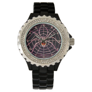 Montre SPIDER ET WEB Rouge Ruby Noir