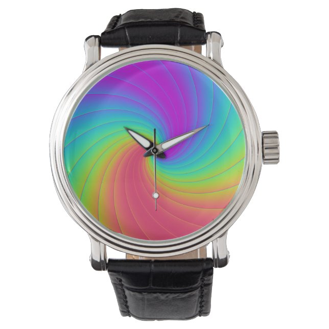 Montre Spiral Whirl Swirl art de Prismatic Trippy (devant)
