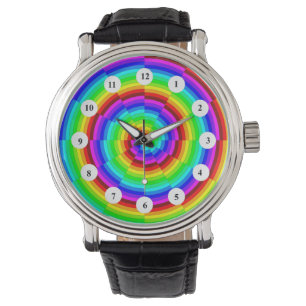 Montre Spirale arc-en-ciel (face classique) par Kenneth Y