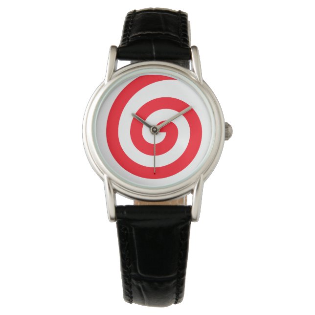 Montre Spirale hypnotisante rouge (devant)