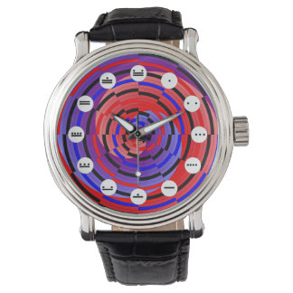 Montre Spirale rouge et bleu contre la mer (Mayan) par Ke