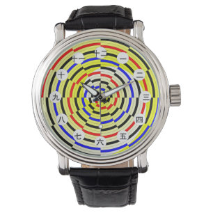 Montre Spirales jaunes (face japonaise) par Kenneth Yonci