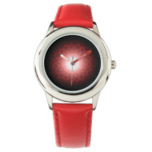 Montre Spirales rouges hypnotiques