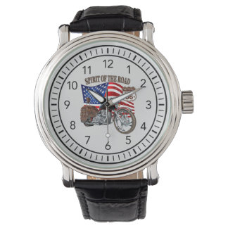 Montre Spirit Of The Road Motorcycle Drapeau américain
