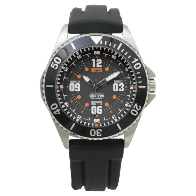 Montre Sport tactique de style militaire moderne noir (devant)