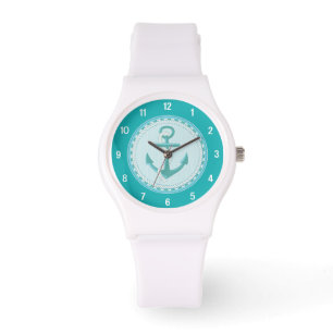 Montre sportive d'Aqua turquoise nautique d'Ancre