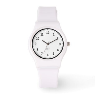 Montre sportive pour femmes, en silicone blanc