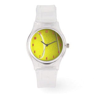Montre Sports de balle de tennis avec nombre rose