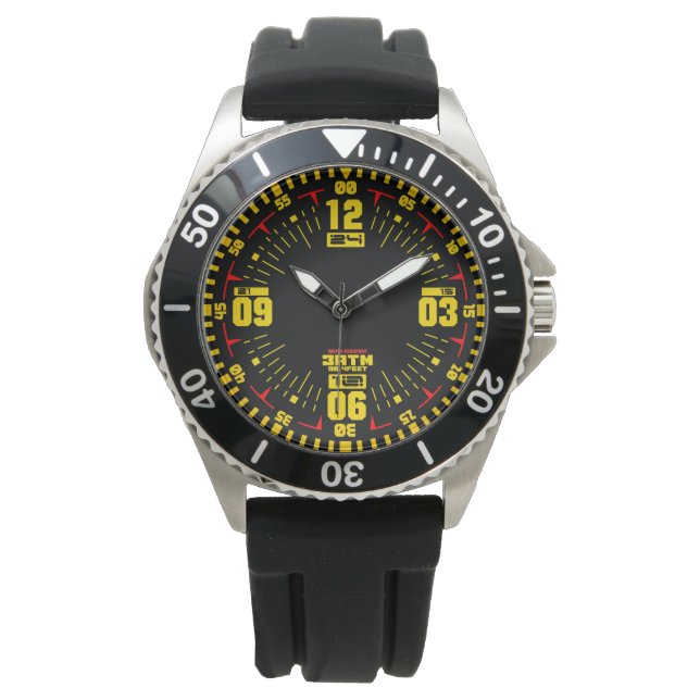 Montre Sports militaires modernes style tactique jaune (devant)