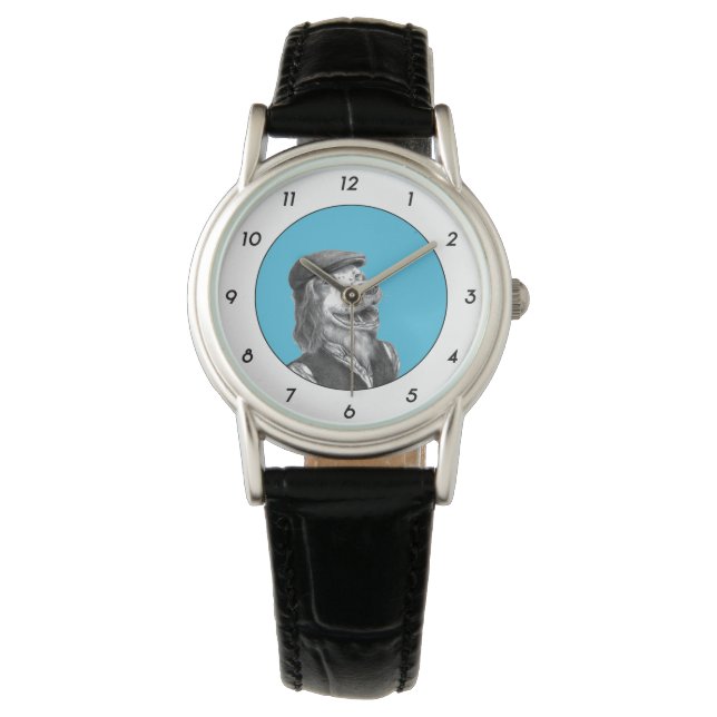 Montre Springer Spaniel avec Casquette plat (bleu) W1 (devant)